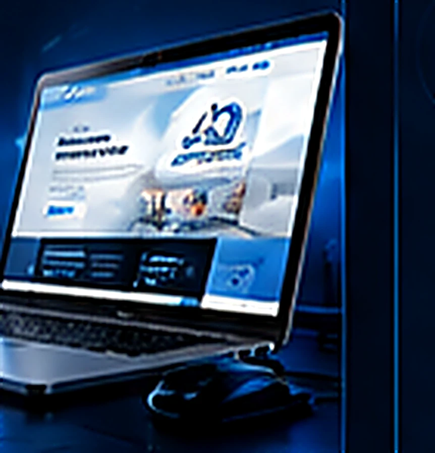 Laptop render showing a clean business website design